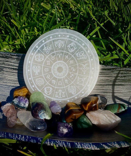 ZODIAC SELENITE 4" DISC