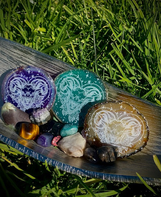 ZODIAC AGATE DISC - ARIES