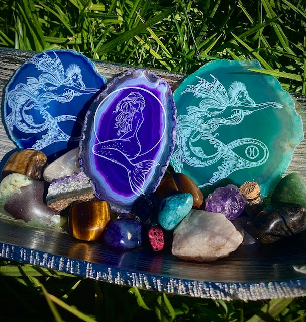 ZODIAC AGATE DISC - PISCES