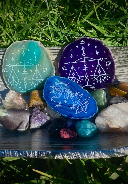 ZODIAC AGATE DISC - LIBRA