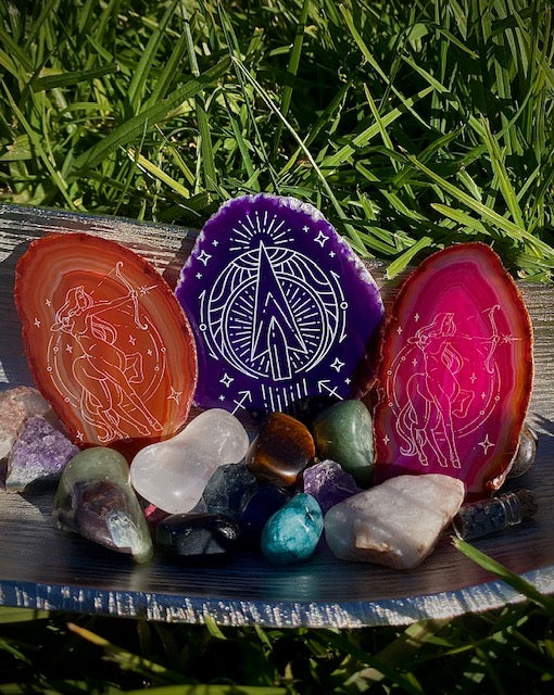 ZODIAC AGATE DISC - SAGITTARIUS